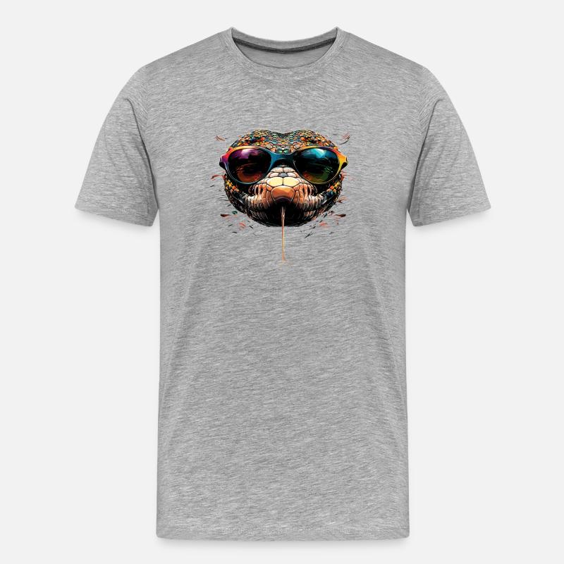 Schlange Python Kobra Klapperschlange Schlangen - Männer Premium Bio T-Shirt - Grau meliert