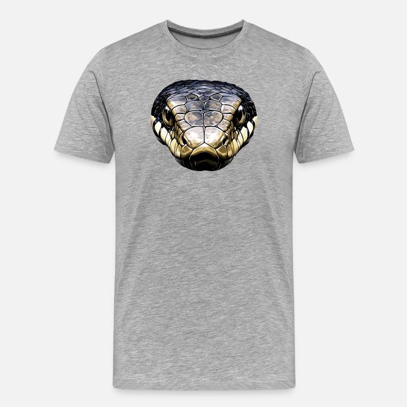 Schlange Python Kobra Klapperschlange Schlangen - Männer Premium Bio T-Shirt - Grau meliert