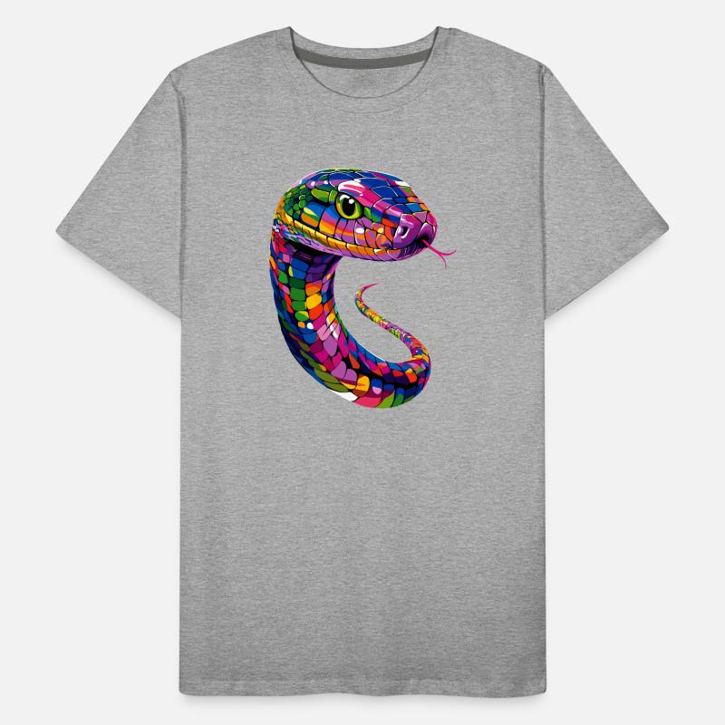 serpent, python, cobra, serpent à sonnettes, serpents T-shirt bio Premium Homme