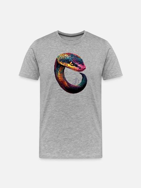 snake, python, cobra, rattlesnake, snakes - Men's Premium Organic T-Shirt - heather grey