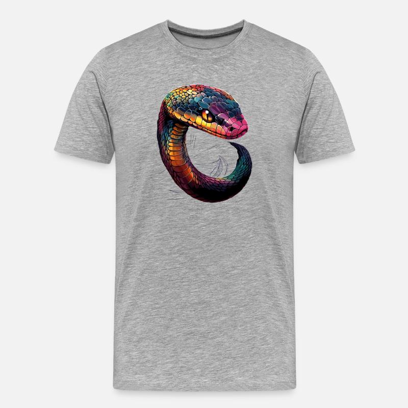 snake, python, cobra, rattlesnake, snakes - Men's Premium Organic T-Shirt - heather grey