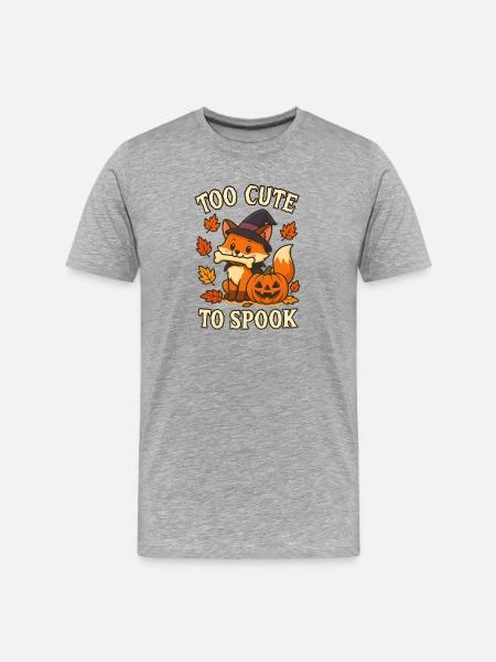 Witch Fox – Too Cute To Spook - Men's Premium Organic T-Shirt - heather grey
