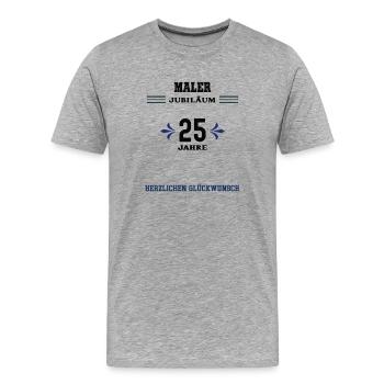 Maler 25 Jahre Jubiläum 25. jähriges Jubilaeum - Männer Premium Bio T-Shirt - Grau meliert - Vorne - Damien (186cm)