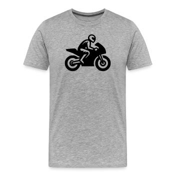 Rennmotorrad Motorradfahrer Motorrad Rennmaschine - Männer Premium Bio T-Shirt - Grau meliert - Vorne - Damien (186cm)