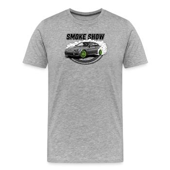 Smoke Show - Männer Premium Bio T-Shirt - Grau meliert - Vorne - Damien (186cm)