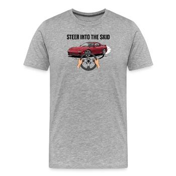 Steer Into The Skid - Men's Premium Organic T-Shirt - heather grey - Front - Damien (186cm)