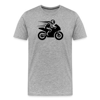 Rennmotorrad Motorradfahrer Motorrad Rennmaschine - Männer Premium Bio T-Shirt - Grau meliert - Vorne - Damien (186cm)
