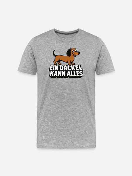 Ein Dackel kann alles! - Männer Premium Bio T-Shirt - Grau meliert