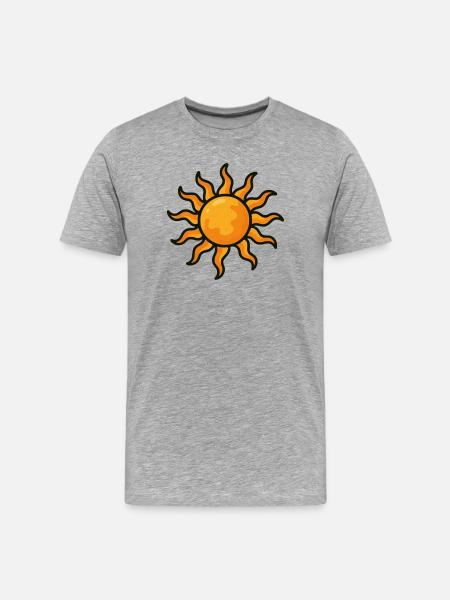Vivid sun with artistic surface - Men's Premium Organic T-Shirt - heather grey
