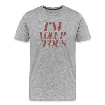 Expressive Affirmation Body Positivity  - Men's Premium Organic T-Shirt - heather grey - Front - Damien (186cm)
