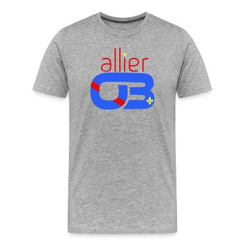 Allier 03 - Men's Premium Organic T-Shirt - heather grey - Front - Damien (186cm)