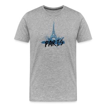 Entwurf des Eiffelturms in Paris - Männer Premium Bio T-Shirt - Grau meliert - Vorne - Damien (186cm)