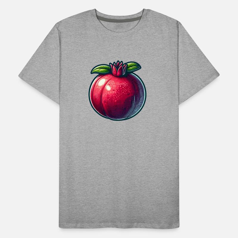 Pomegranate with Bright Modern Patterns Men's Premium Organic T-Shirt