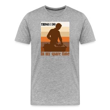Dinge, die ich in meiner Freizeit mache Humoristische de Cuisine - Männer Premium Bio T-Shirt - Grau meliert - Vorne - Damien (186cm)
