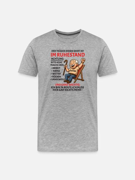 Pension Pension Retirement Funny Pensioner - Men's Premium Organic T-Shirt - heather grey