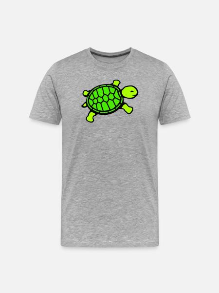 turtle cute smiling happy funny - Men's Premium Organic T-Shirt - heather grey