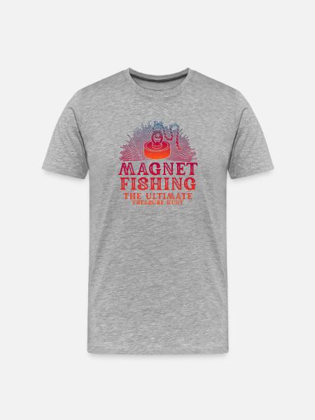 Neodymium Magnet Fishing Magnetic Fisher - Men's Premium Organic T-Shirt - heather grey