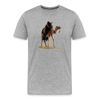 Desert Camel - Men's Premium Organic T-Shirt - heather grey - Front - Damien (186cm)
