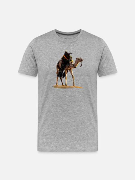 Wüstencamel - Männer Premium Bio T-Shirt - Grau meliert