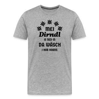 Dirndl Ersatz Bayern Volksfest Kein Dirndl Spruch - T-shirt bio Premium Homme - gris chiné - Devant - Damien (186cm)