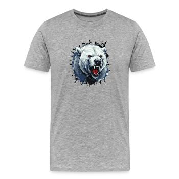 Eisbär Polar Bär - Männer Premium Bio T-Shirt - Grau meliert - Vorne - Damien (186cm)