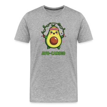 Hüpfende Avocado - Männer Premium Bio T-Shirt - Grau meliert - Vorne - Damien (186cm)