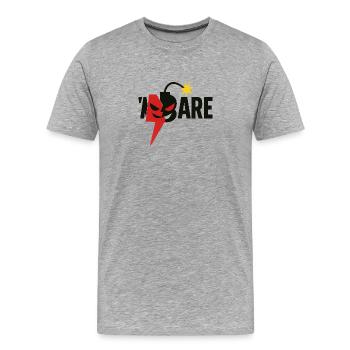 Design des Protests mit nuklearem Lächeln - Männer Premium Bio T-Shirt - Grau meliert - Vorne - Damien (186cm)