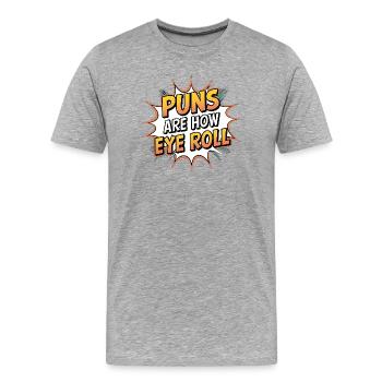 Pun Comedy Graphic T-Shirt - Men's Premium Organic T-Shirt - heather grey - Front - Damien (186cm)