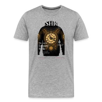 Conception du noyau avec des mains romaines - T-shirt bio Premium Homme - gris chiné - Devant - Damien (186cm)