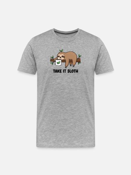 Lazy Latte - T-shirt bio Premium Homme - gris chiné