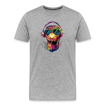 Schlange Python Kobra Klapperschlange Schlangen - Männer Premium Bio T-Shirt - Grau meliert - Vorne - Damien (186cm)