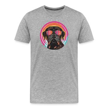 Schicker Hund mit Sonnenbrille - Männer Premium Bio T-Shirt - Grau meliert - Vorne - Damien (186cm)