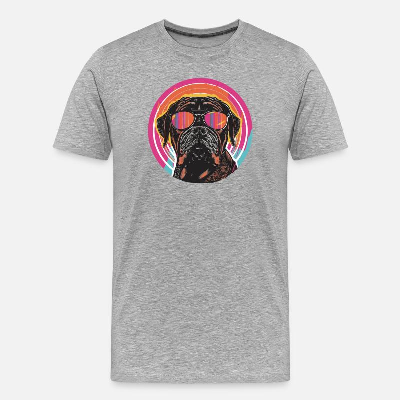 Schicker Hund mit Sonnenbrille - Männer Premium Bio T-Shirt - Grau meliert