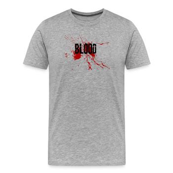 Bloody Splatter Lettering - Men's Premium Organic T-Shirt - heather grey - Front - Damien (186cm)
