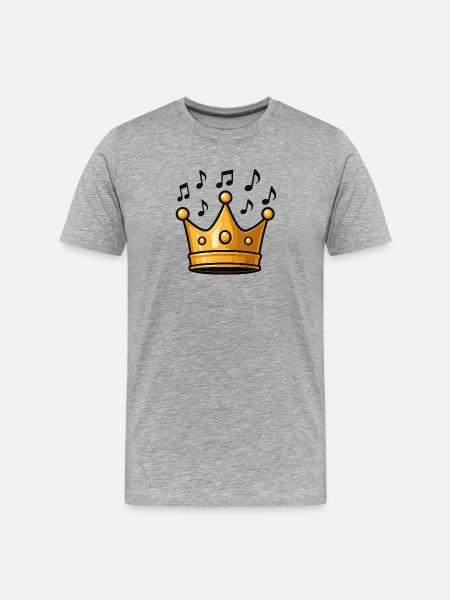 King's crown with musical elements - Men's Premium Organic T-Shirt - heather grey