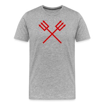 Trident - T-shirt bio Premium Homme - gris chiné - Devant - Damien (186cm)
