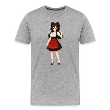 Elsässischer Manga in traditioneller Tracht - Männer Premium Bio T-Shirt - Grau meliert - Vorne - Damien (186cm)