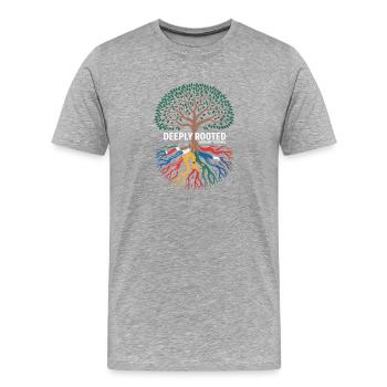 Deeply Rooted Hispanic Heritage Roots - Men's Premium Organic T-Shirt - heather grey - Front - Damien (186cm)