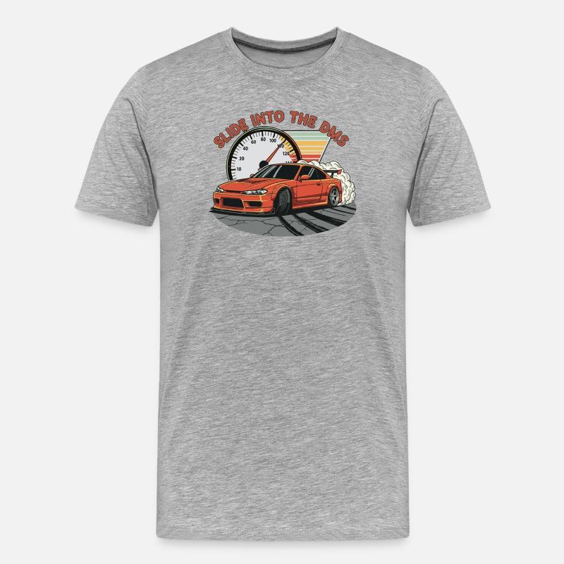 Slide into the DMS - Männer Premium Bio T-Shirt - Grau meliert