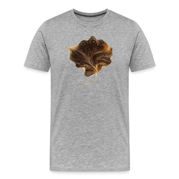 Feuille élégante - T-shirt bio Premium Homme - gris chiné - Devant - Damien (186cm)