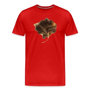 Elegantes Blatt - Männer Premium Bio T-Shirt - Rot - Vorne - Damien (186cm)