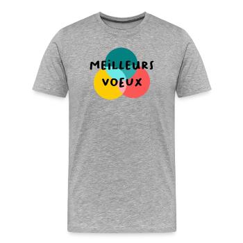 HAPPY NEW YEAR. NEW YEAR'S EVE. NEW YEAR - Men's Premium Organic T-Shirt - heather grey - Front - Damien (186cm)
