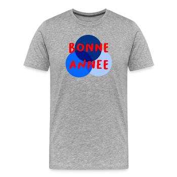 HAPPY NEW YEAR. NEW YEAR'S EVE. NEW YEAR - Men's Premium Organic T-Shirt - heather grey - Front - Damien (186cm)