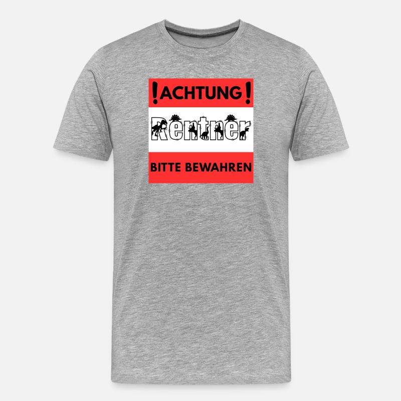 Achtung Rentner Design - Männer Premium Bio T-Shirt - Grau meliert