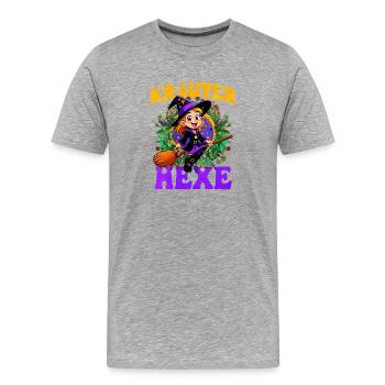 Sorcière aux herbes et baguette magique - T-shirt bio Premium Homme - gris chiné - Devant - Damien (186cm)