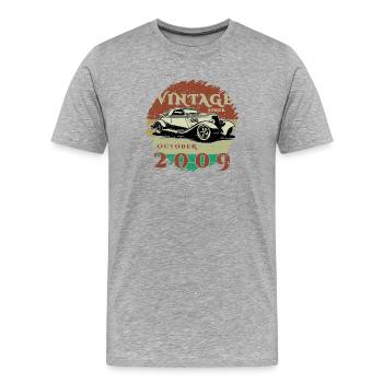 16. Geburtstag - Klassiker - Vintage since 10/2009 - Männer Premium Bio T-Shirt - Grau meliert - Vorne - Damien (186cm)