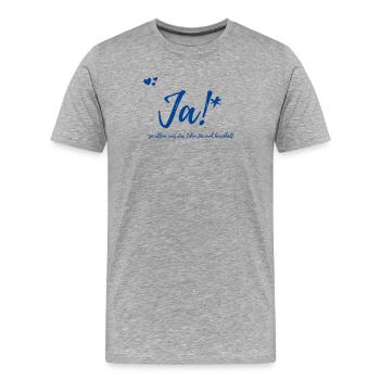 Cadeau Mariage - T-shirt bio Premium Homme - gris chiné - Devant - Damien (186cm)