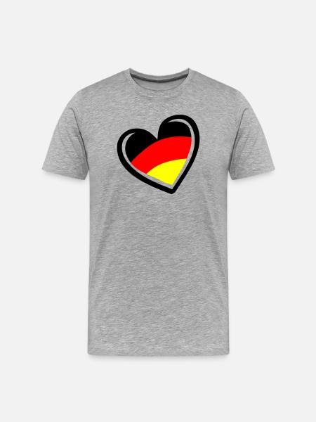 Herz Germany - Männer Premium Bio T-Shirt - Grau meliert