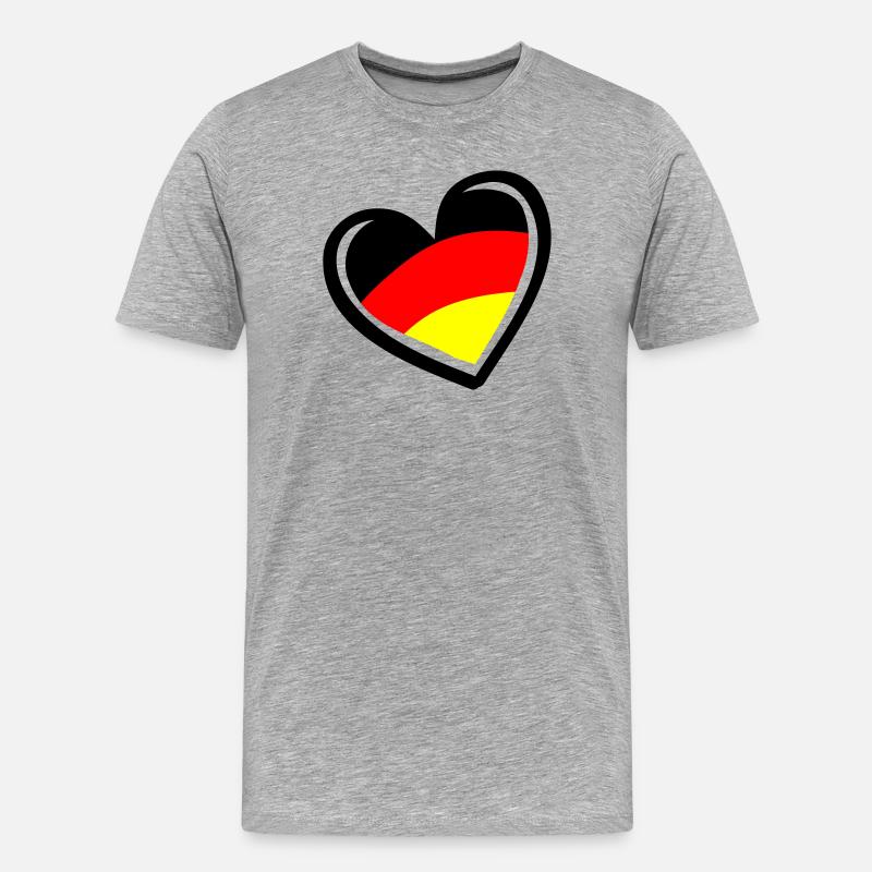 Herz Germany - Männer Premium Bio T-Shirt - Grau meliert
