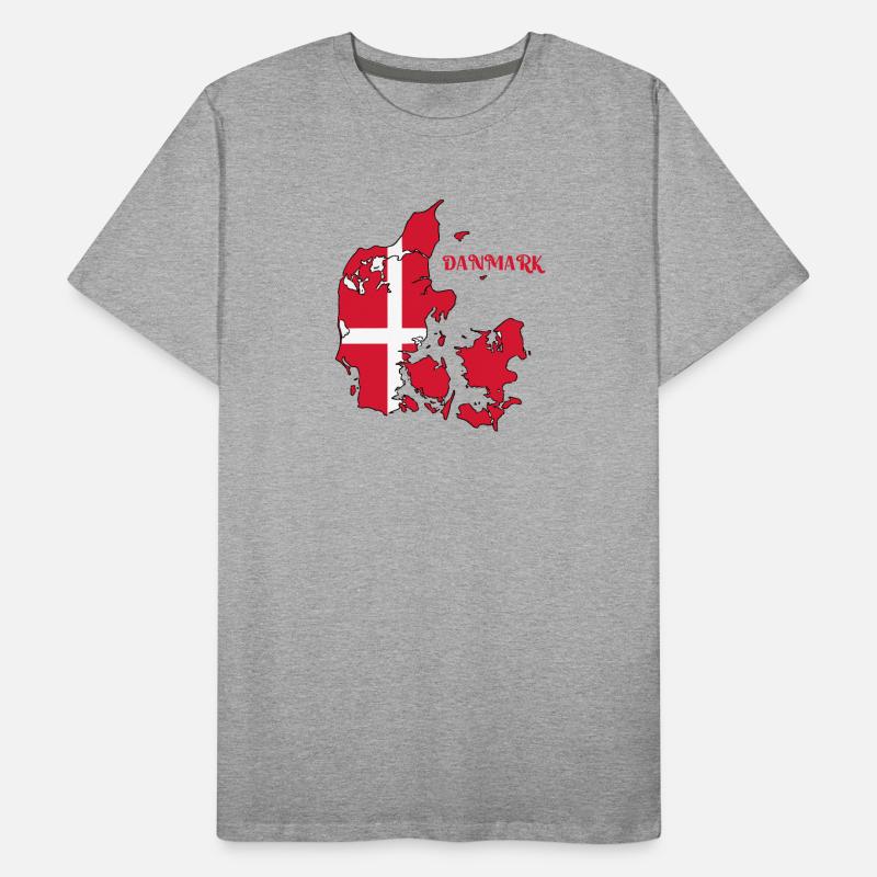 Carte du Danemark avec drapeau T-shirt bio Premium Homme